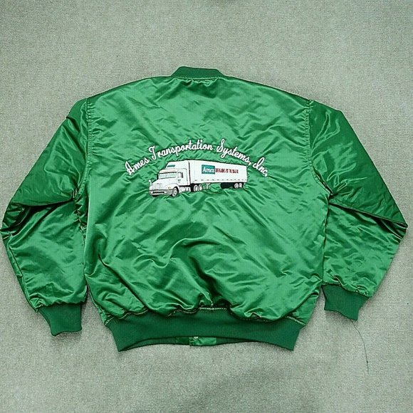 game sportware Other - Vintage Ames Transportation Systems Green Bomber Nylon  jacket Sz Medium M